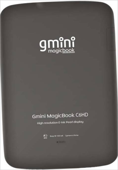 Elektronski bralnik Gmini MagicBook C6HD - Zadnja stran